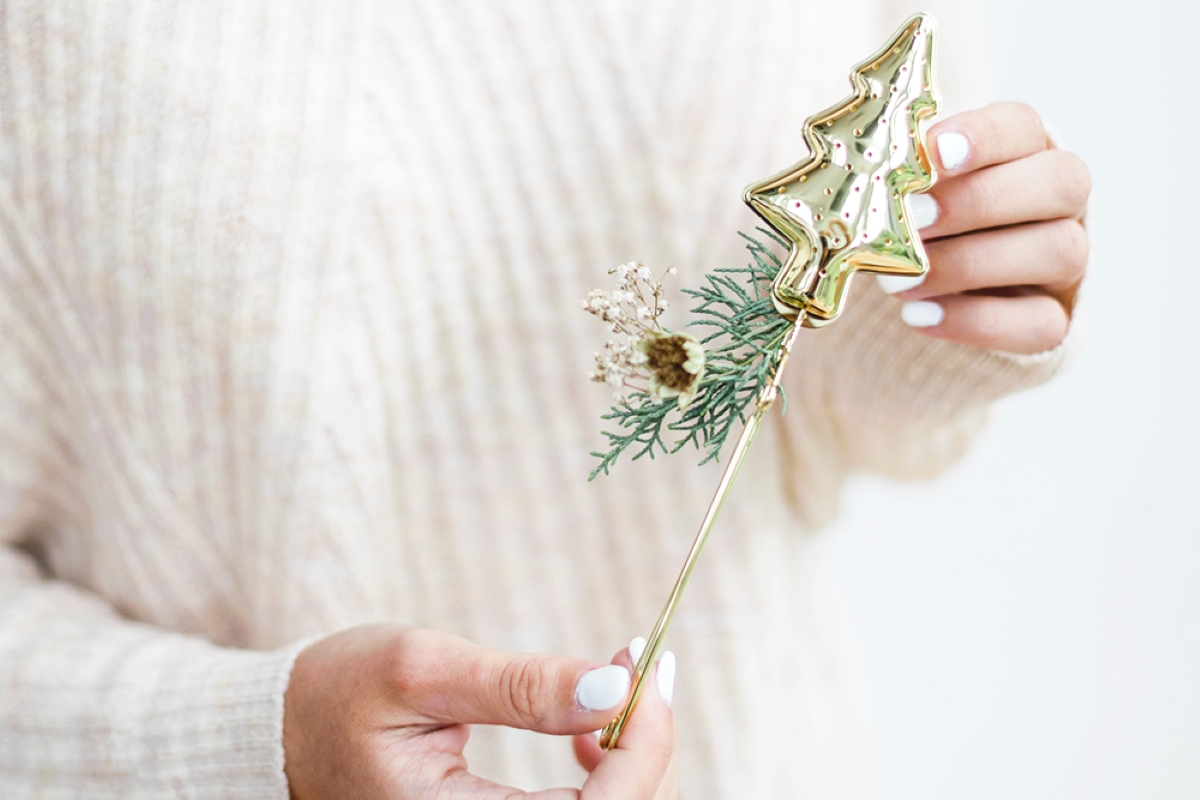 Teezange "Tannenbaum" (gold)